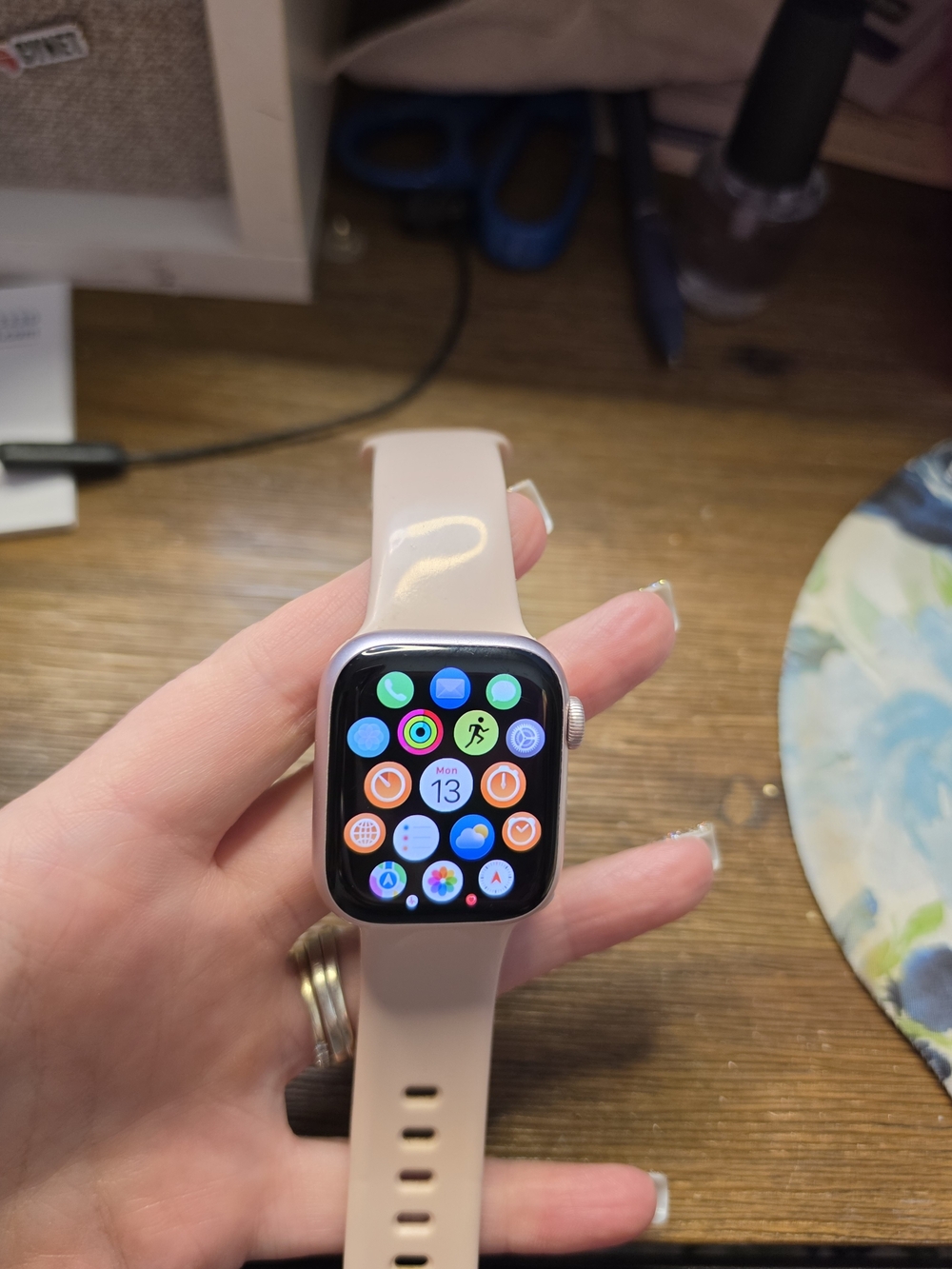 Apple Watch Series 9 (Rosegold) with Blush Pink Silicone Band